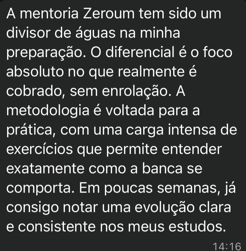 Depoimento de aluno